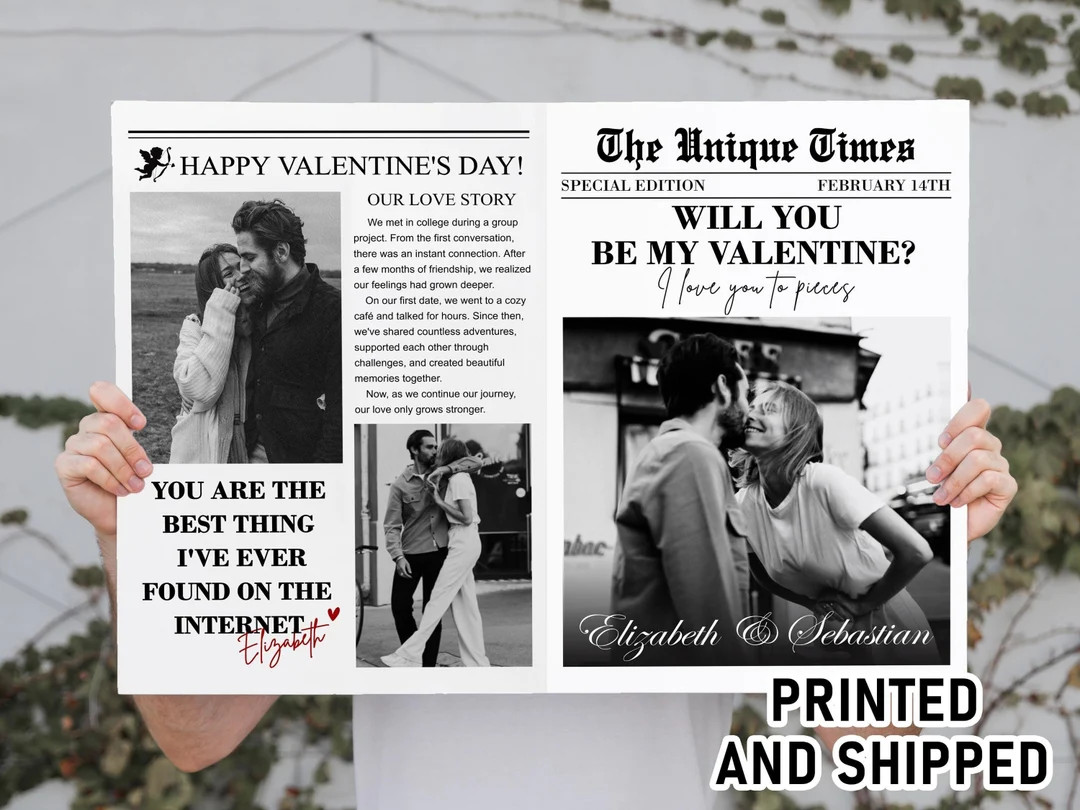 Printed Shipped Custom Valentines Day Newspaper/will You Be My Valentine/valentines Day Gift News... | Etsy (US)