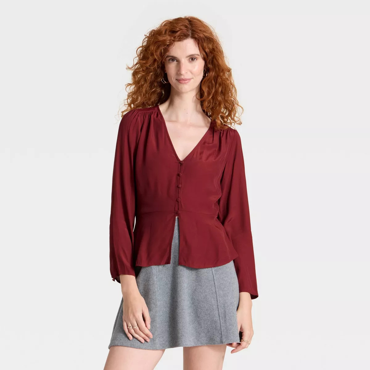 Women's Long Sleeve Button-Front Top - A New Day™ | Target