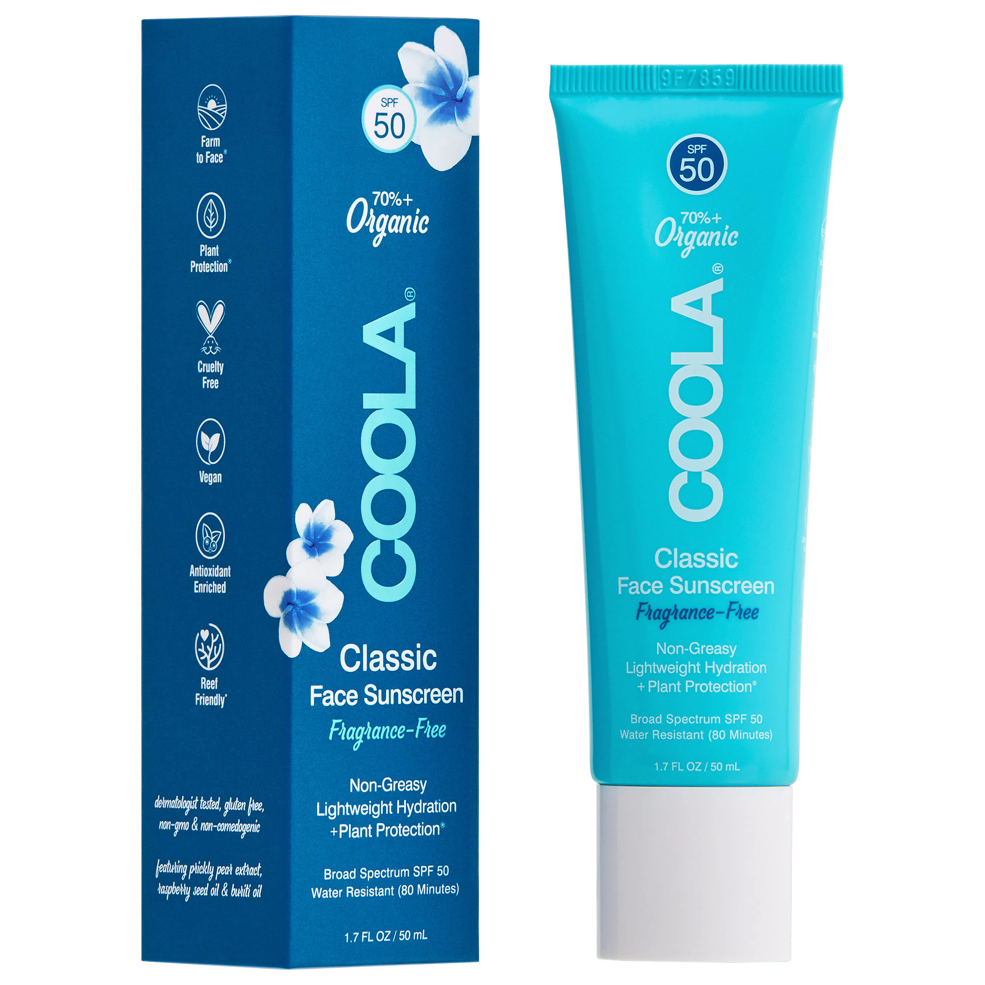 COOLA Classic Face Sunscreen Lotion SPF 30-50 1.7 oz / 50 mL Fragrance-Free SPF 50 | Sephora (US)