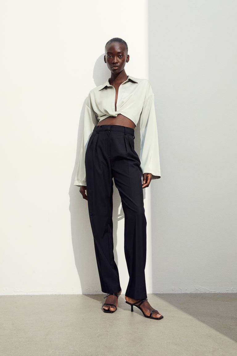 Tapered Pants - Black - Ladies | H&M US | H&M (US + CA)