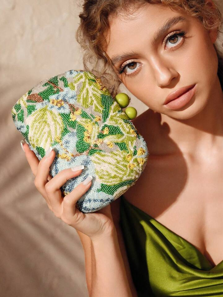 SHEIN VCAY Women's Floral Pattern Clutch Bag, Suitable For Daily Outfits (Random) | SHEIN