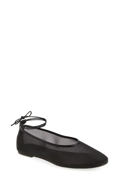 Freda Salvador Daisy Mesh Ballet Flat in Black Mesh at Nordstrom, Size 10.5 | Nordstrom