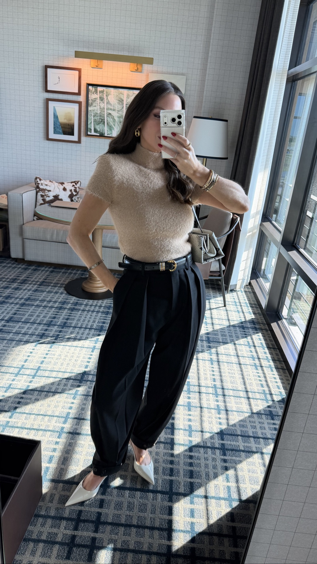 Best Zara pants ever! And obsessed with this chic top. Top pants and shoes true to size!

#LTKCon #LTKootd #LTKOver40