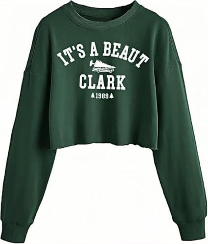 Women Christmas Tree Crop Sweatshirt Funny Xmas Graphic Lantern Long Sleeve Pullover Winter Holid... | Amazon (US)