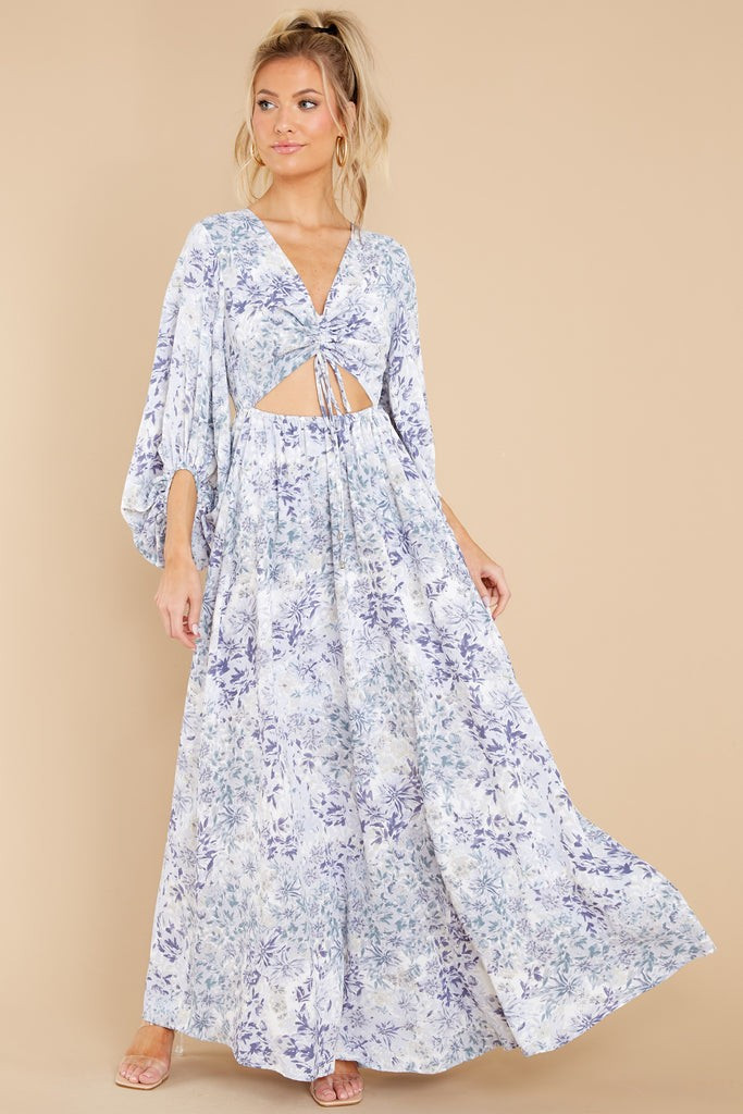 Take Me To Brunch Blue Floral Maxi Dress | Red Dress 