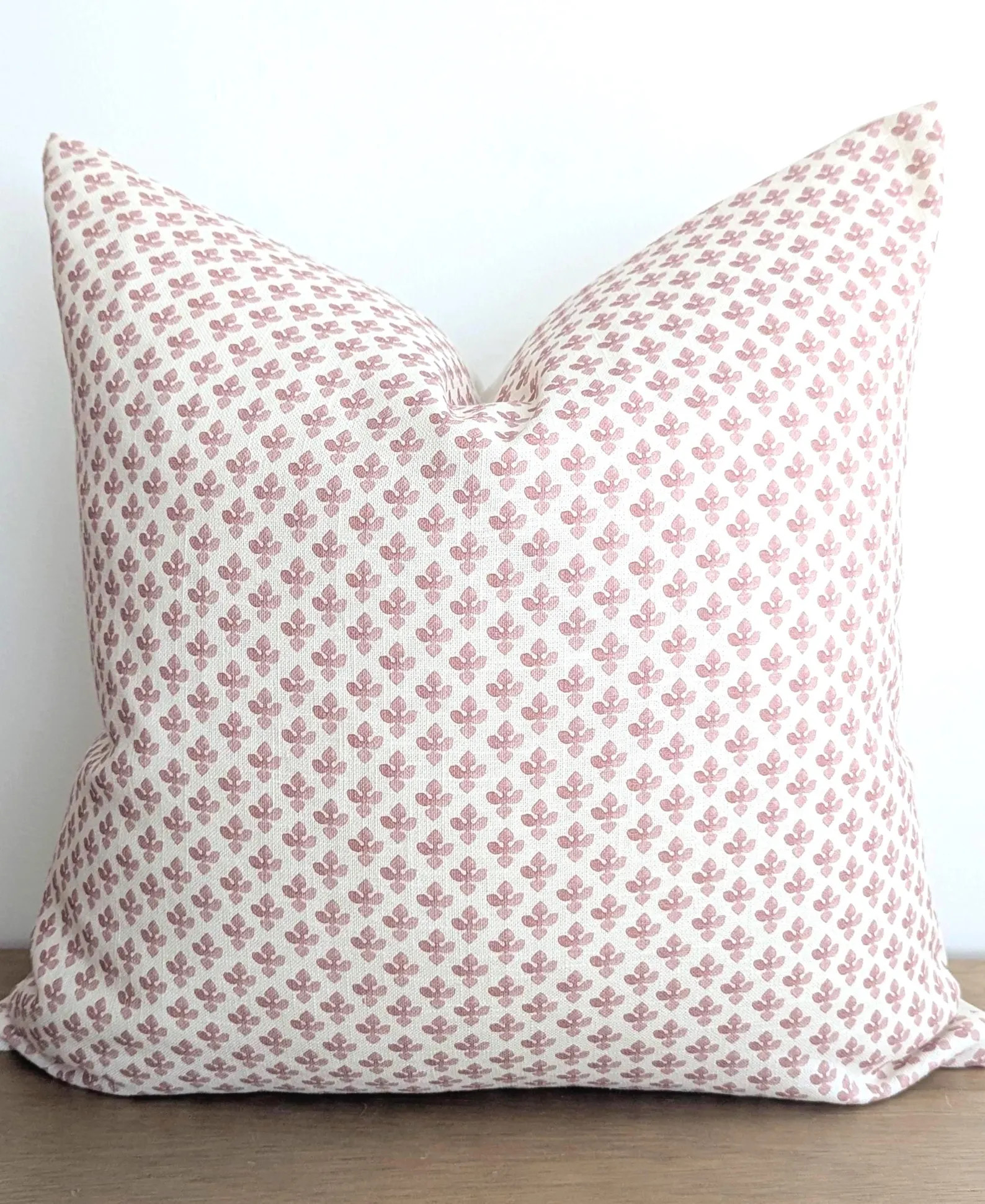 Linen Pink Floral Pillow Cover- Modern Cottage Cushion Cover- Country House Style - Etsy | Etsy (US)