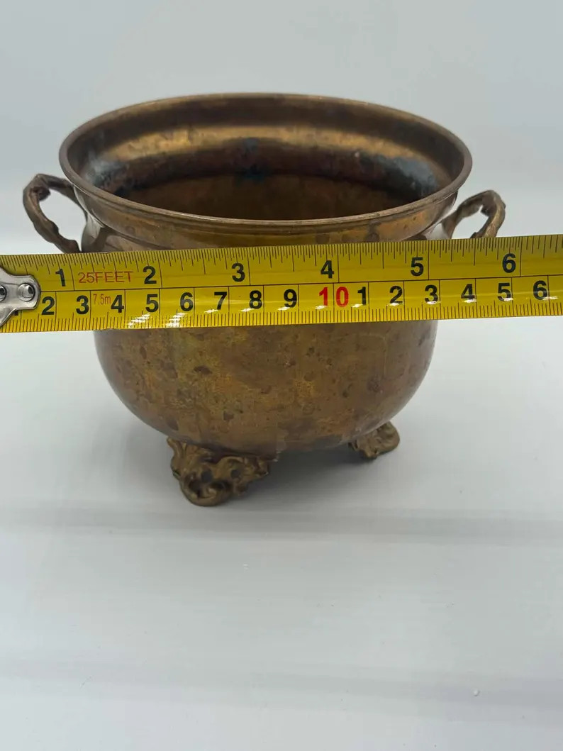 Vintage Brass Cachepot Planter | Ornate Footed Metal Jardiniere - Etsy | Etsy (Global)