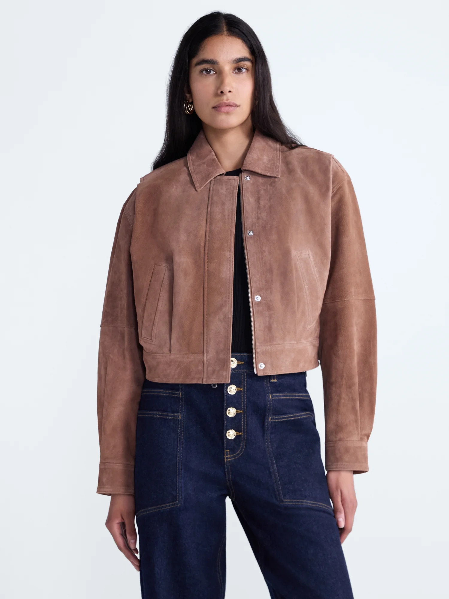 Scoop Women’s and Women’s Plus Cropped Suede Jacket, Sizes XS-XXL | Walmart (US)