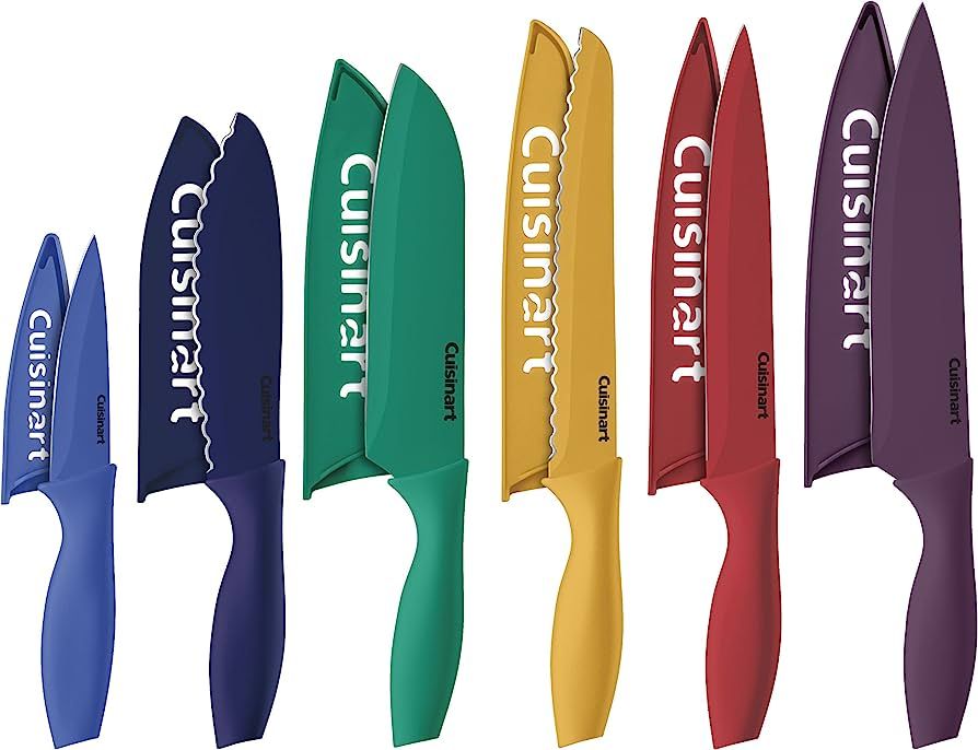 Cuisinart C55-12PCKSAM 12-Piece Ceramic Coated Stainless Steel Knives, Comes with 6-Blades and 6-... | Amazon (US)