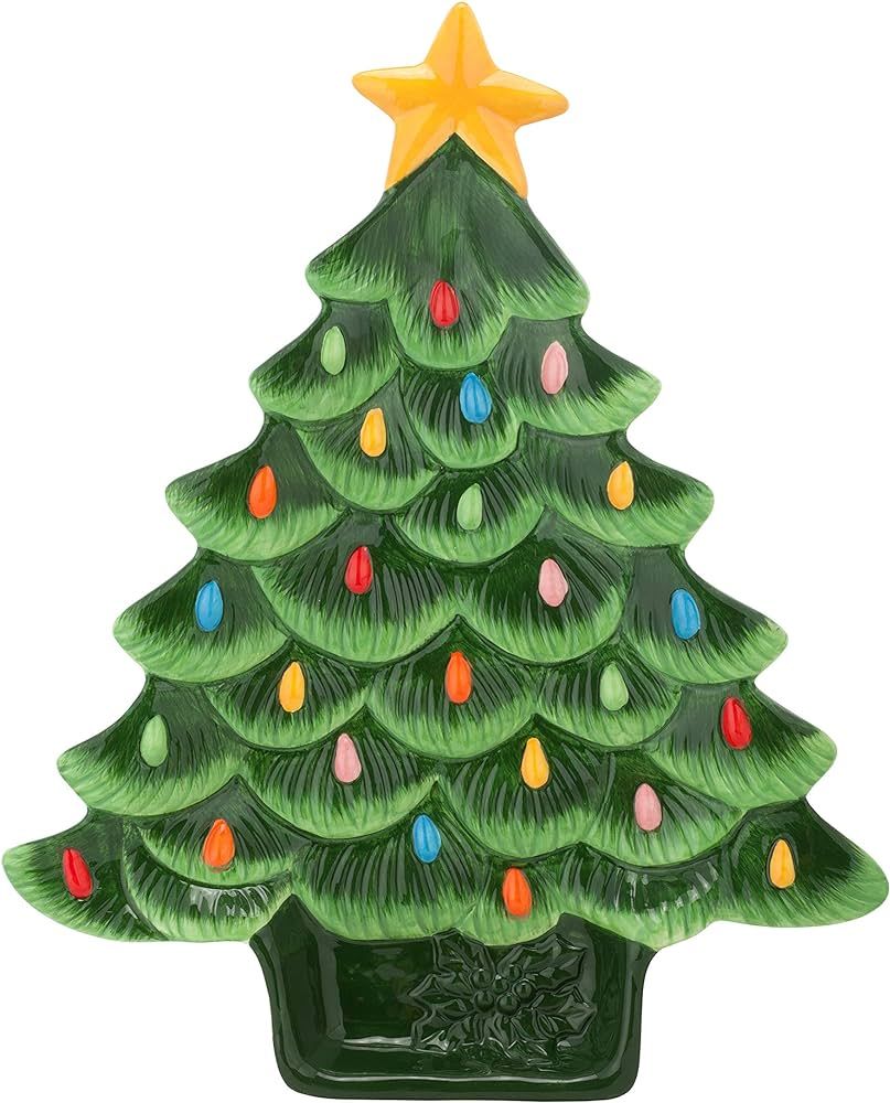 Mr. Christmas Nostalgic Tree Platter, One Size, Green | Amazon (US)