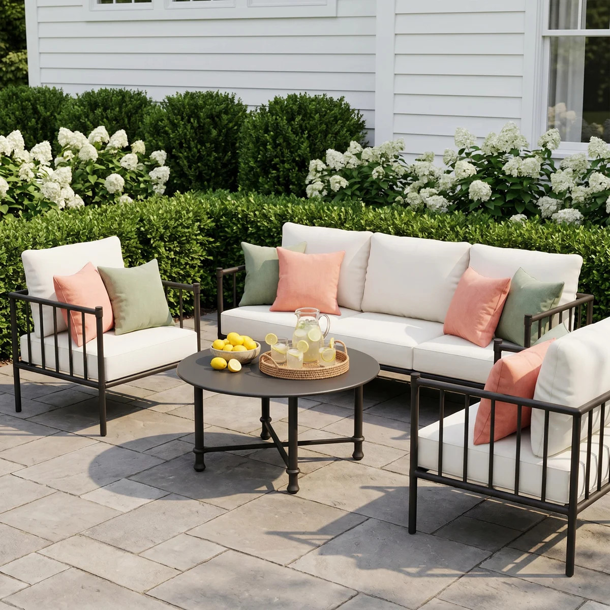 Birch Lane 5-Person Outdoor Conversation Set With Cushions, Modern Seating Group | Wayfair North America