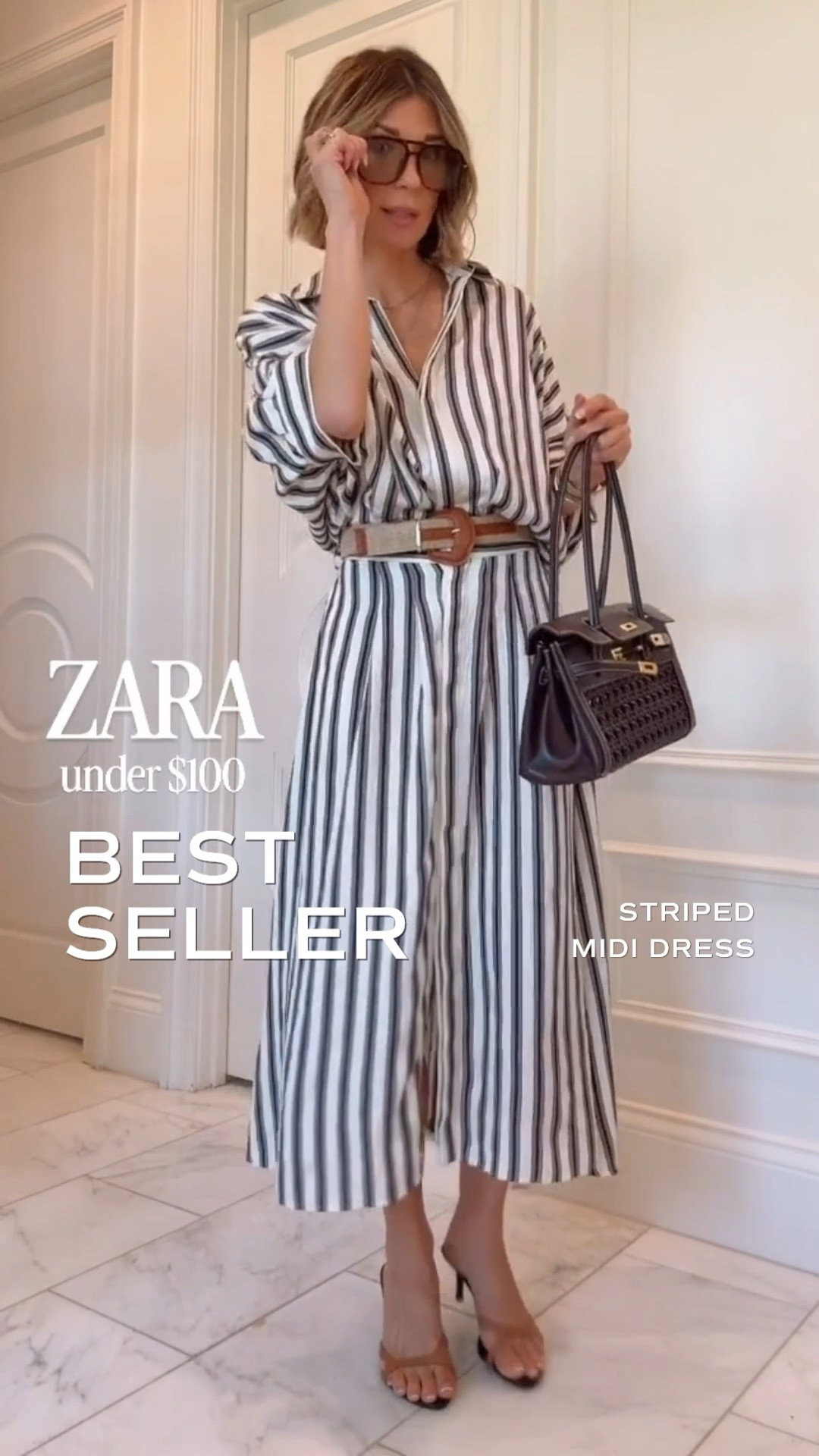 A closer look at this week’s best seller: the @Zara striped belted midi dress.

#LTKfall #LTKdresses #LTKstyletip