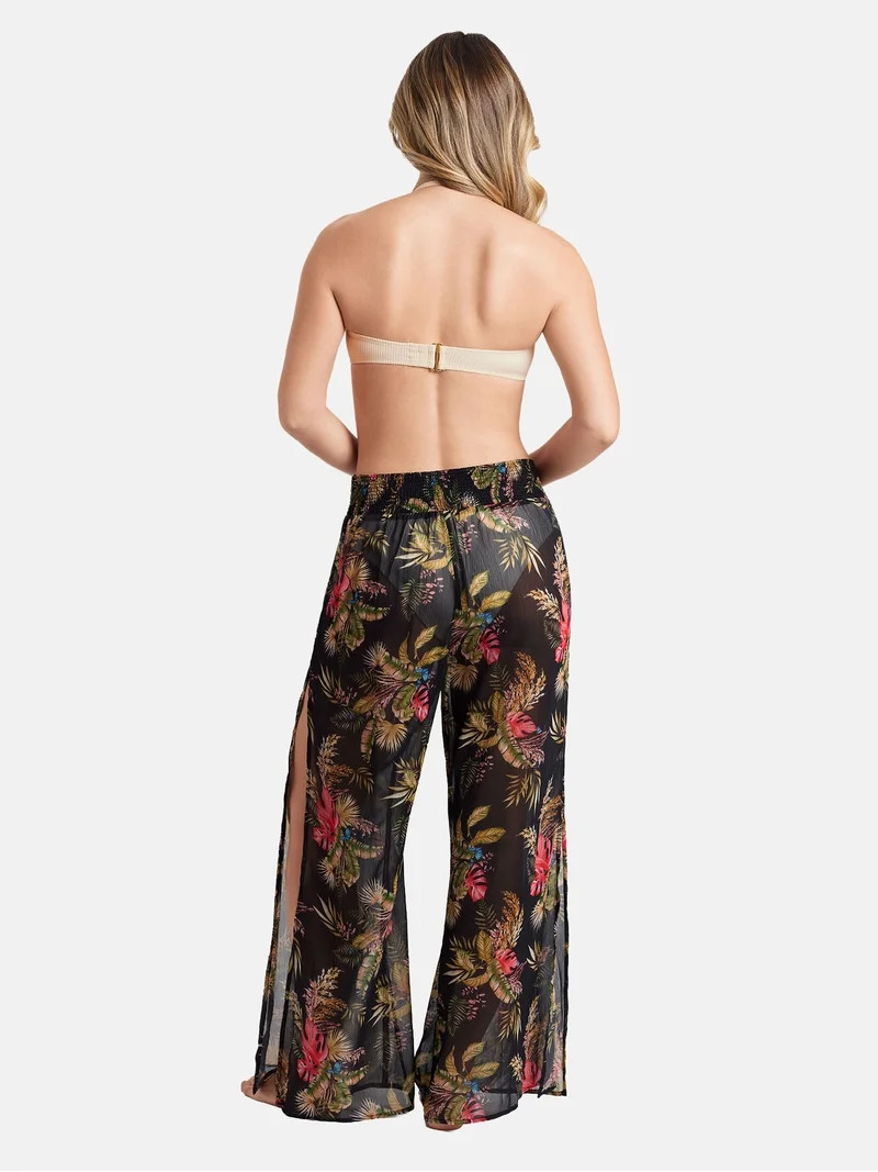 Sofia by Sofia Vergara Women's and Women's Plus Smocked Waist Pant cover up - Walmart.com | Walmart (US)