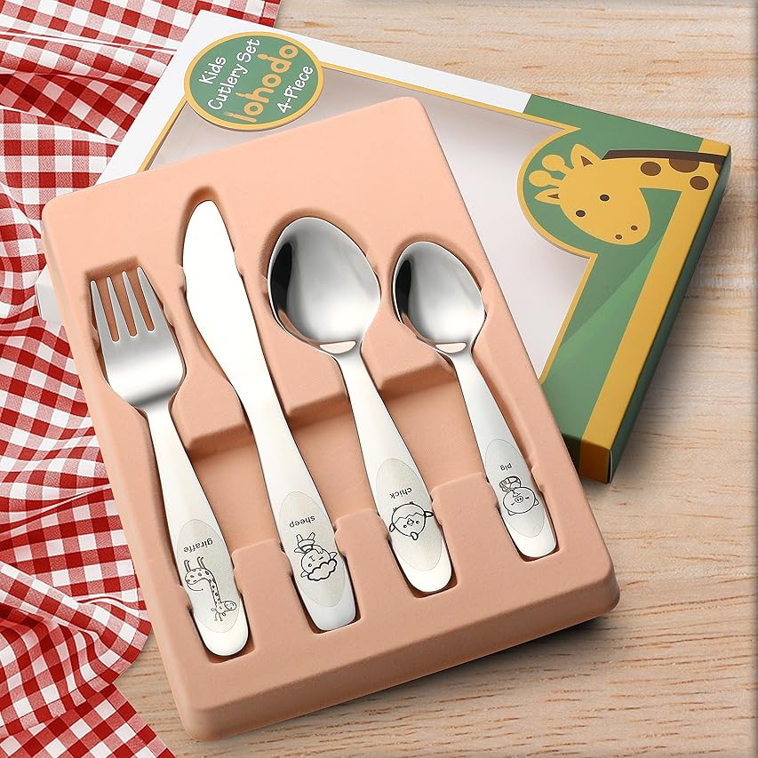 15 Piece Stainless Steel Kids Silverware Set - Child and Toddler Safe Flatware - Kids Utensil Set -  | Amazon (US)