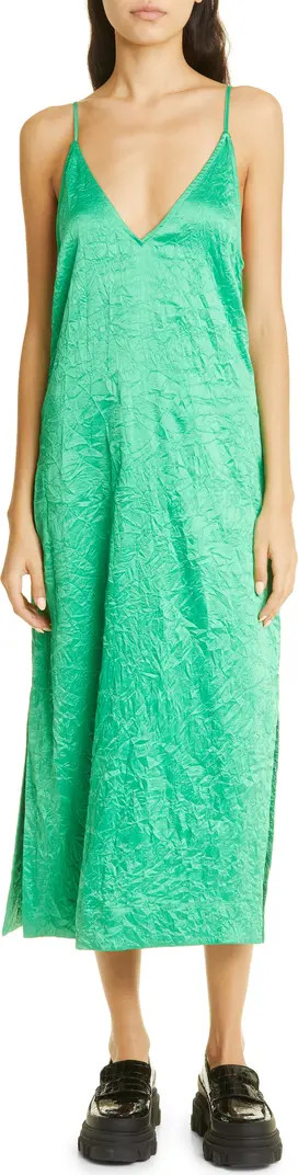 Crinkled Satin Slipdress | Nordstrom