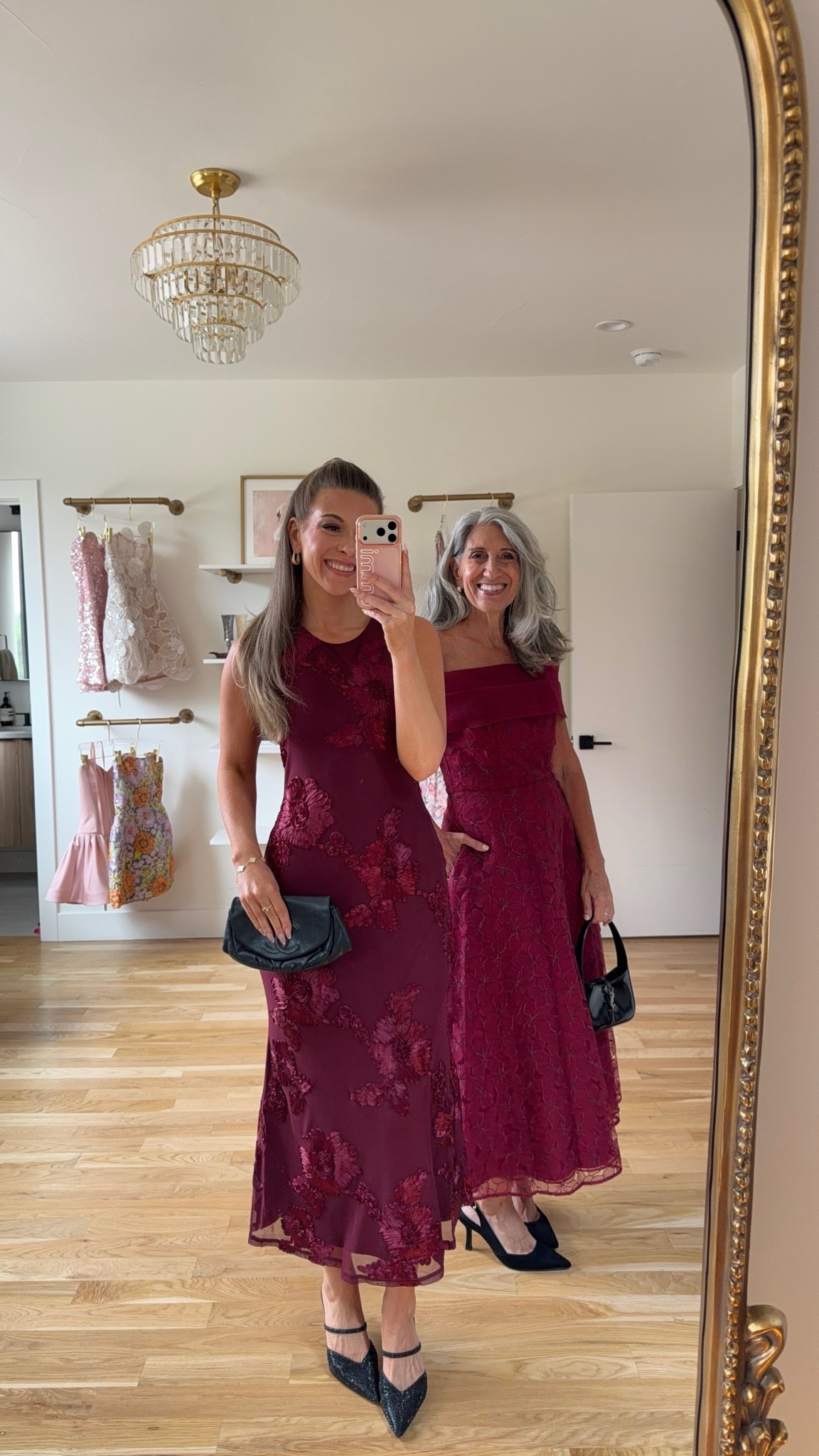 sleeveless  burgundy maxi with a floral lace overlay, off-the-shoulder burgundy lace midi with a fitted bodice mom and me fall wedding guest dresses ✨

I’m 5’4” and wearing my usual size small/2 

mom is 5’4 and wearing a medium/6 

electric picks: emerson20 

fall wedding guest dresses, wedding guest dresses, cocktail dresses, semi-formal dresses, black tie wedding guest dresses, destination wedding guest dresses, garden party dresses, wedding guest outfit ideas, mom & me outfits, mom & me dresses, matching outfits, mother daughter outfits, family photo outfits, wedding guest dresses, mother of the bride, mother of the groom, wedding guest outfit ideas

#LTKWedding #LTKSeasonal #LTKU