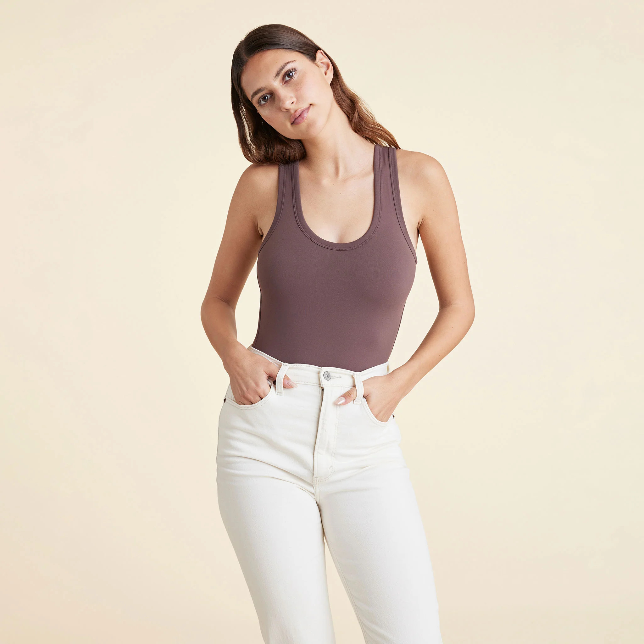 Seamless Scoop Tank Bodysuit | nuuds