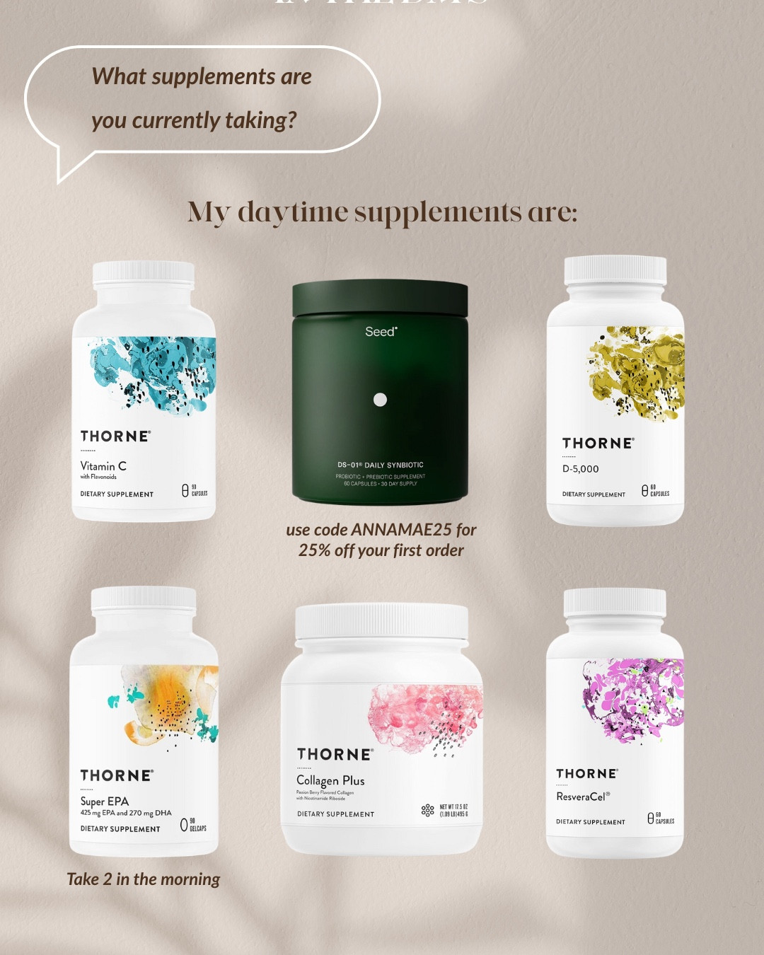 I’ve gotten a few questions about all the supplements I take so I wanted to put up a guide here! Separated by daytime, nighttime and as needed supplements.

#LTKOver40 #LTKActive #LTKHome