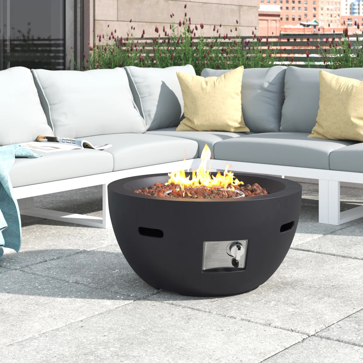 Ameliya Round Propane Smokeless Fire Pit (Tank Holder Not Included) | Wayfair North America