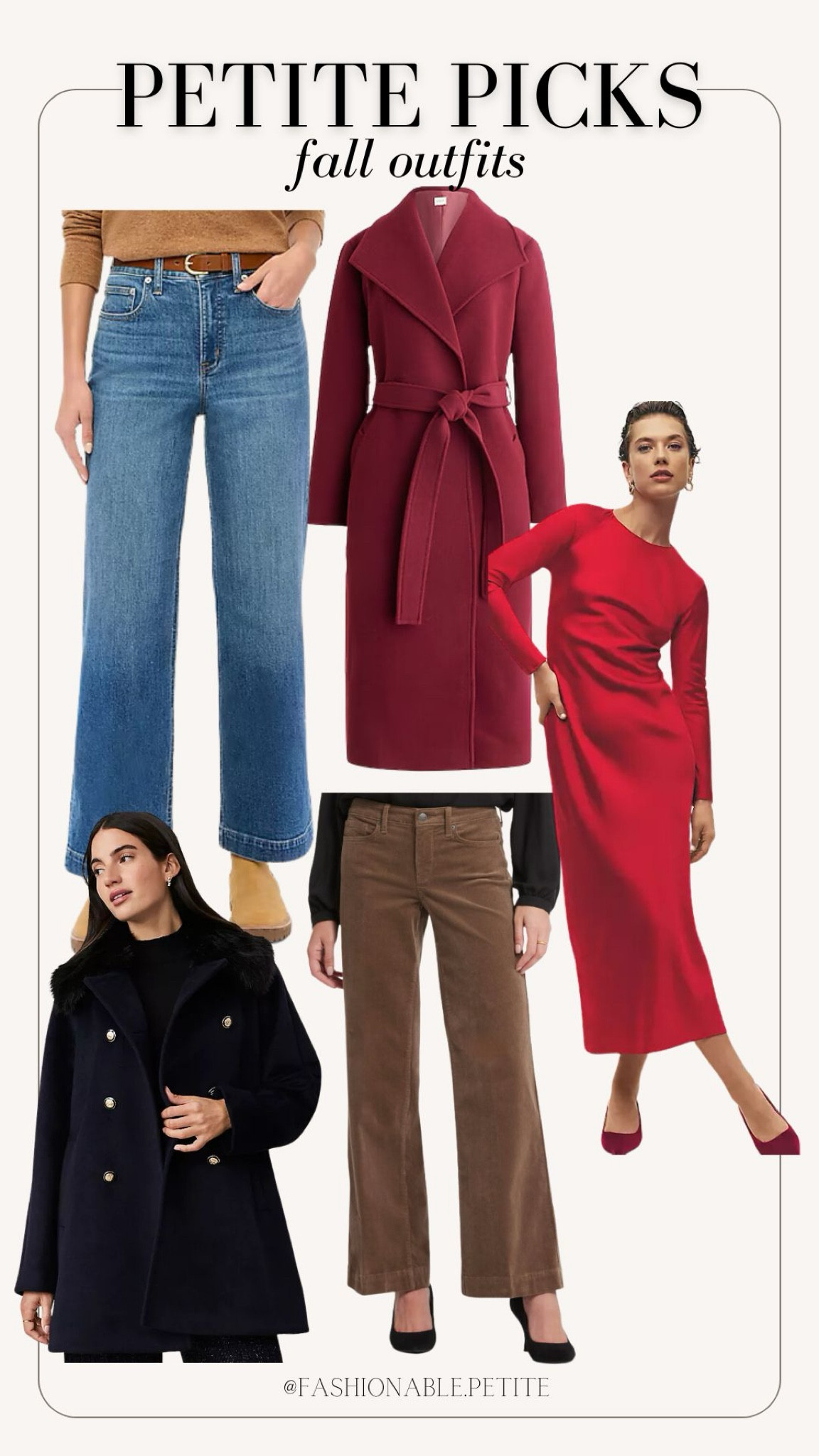Petite outfits for fall! Loving this wrap coat in burgundy and petite wide leg jeans!
Wide leg jeans. Wrap coat, petite outfit, corduroy pants, petite jeans, fall outfit

#LTKFindsUnder100 #LTKSaleAlert #LTKStyleTip