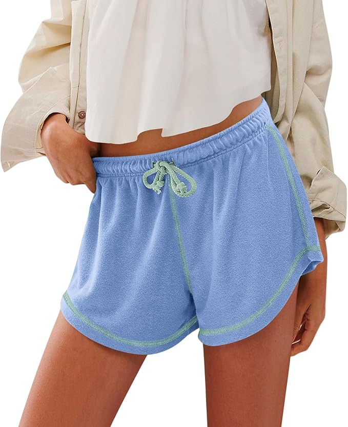 Yousify Women’s Casual Shorts Comfy Drawstring Elastic Waist Summer Beach Workout Lounge Shorts... | Amazon (US)