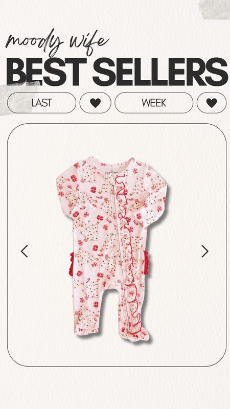 Moody Wife Blog Best Sellers of the Week: Holiday Baby girl footie onesie from Caden Lane 🫶🏼 Great quality footie pj’s for a newborn or infant baby girl. Family Matching Christmas pj’s are also available in this design!

#babygirlgiftidea 
#babygirlclothes
#babygirlstyle 
#cadenlane 
#firsttimemommusthaves