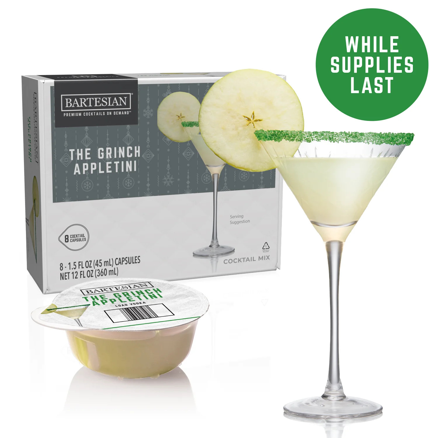 The Grinch Appletini Cocktail Capsules | Bartesian | Bartesian