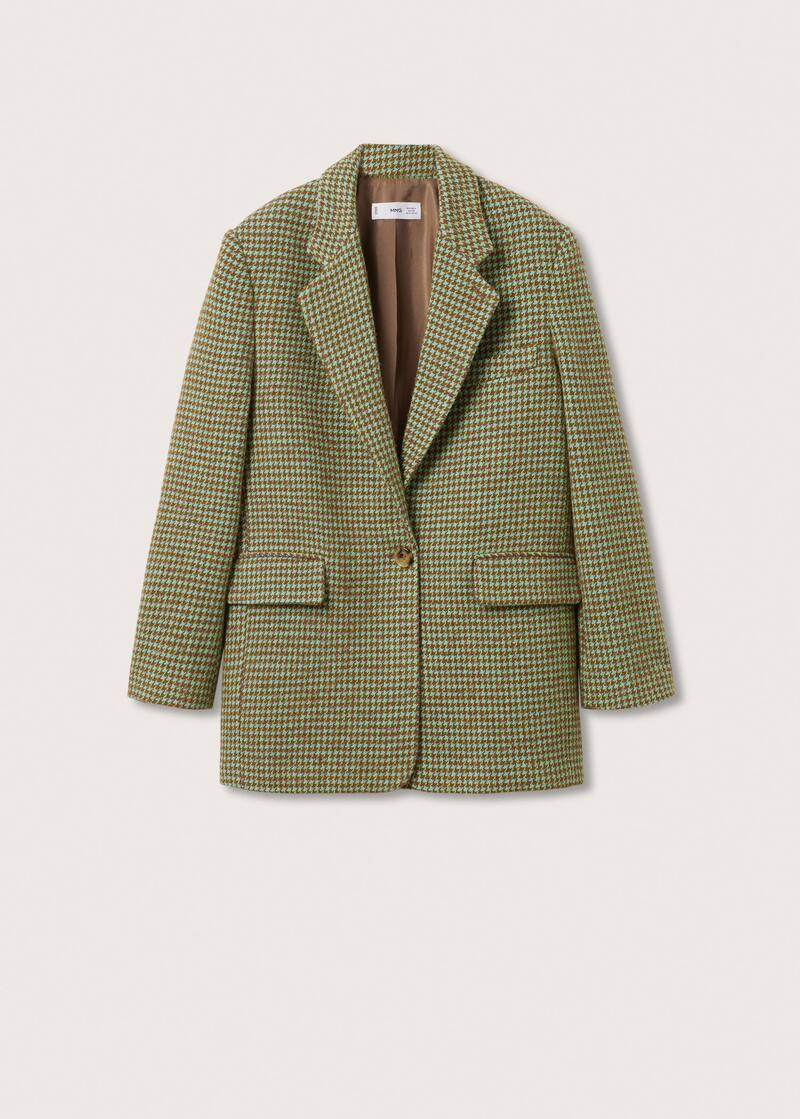 Oversized houndstooth wool-blend | MANGO (US)