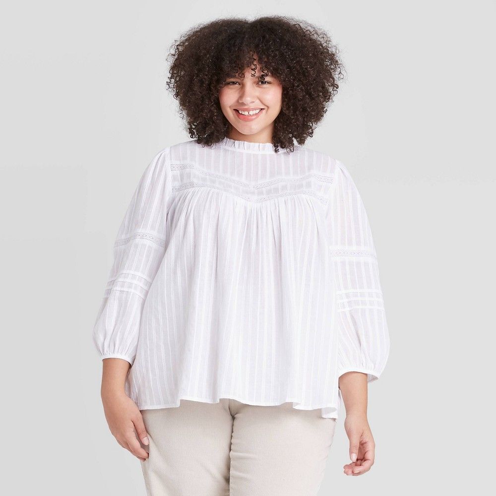 Women's Plus Size 3/4 Sleeve Prairie Shirt - Universal Thread™ | Target