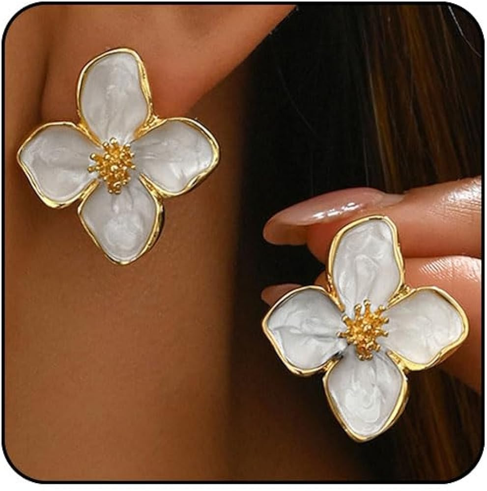 Flower Earrings for Women Blue Red White Green Hot Pink Earrings Dainty Flower Statement Earring ... | Amazon (CA)