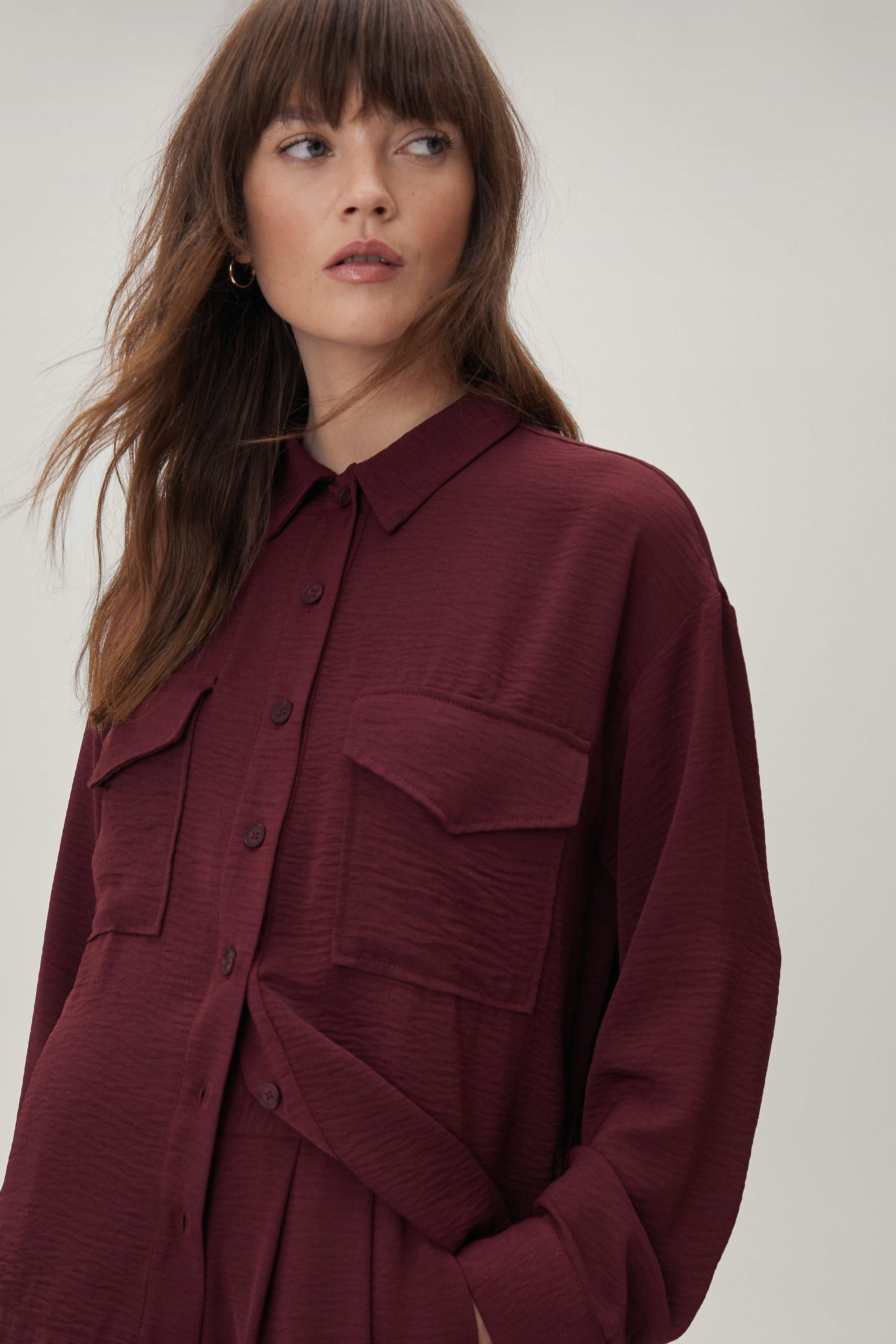 Oversized Flap Pocket Button Down Shirt Co Ord | Nasty Gal (US)