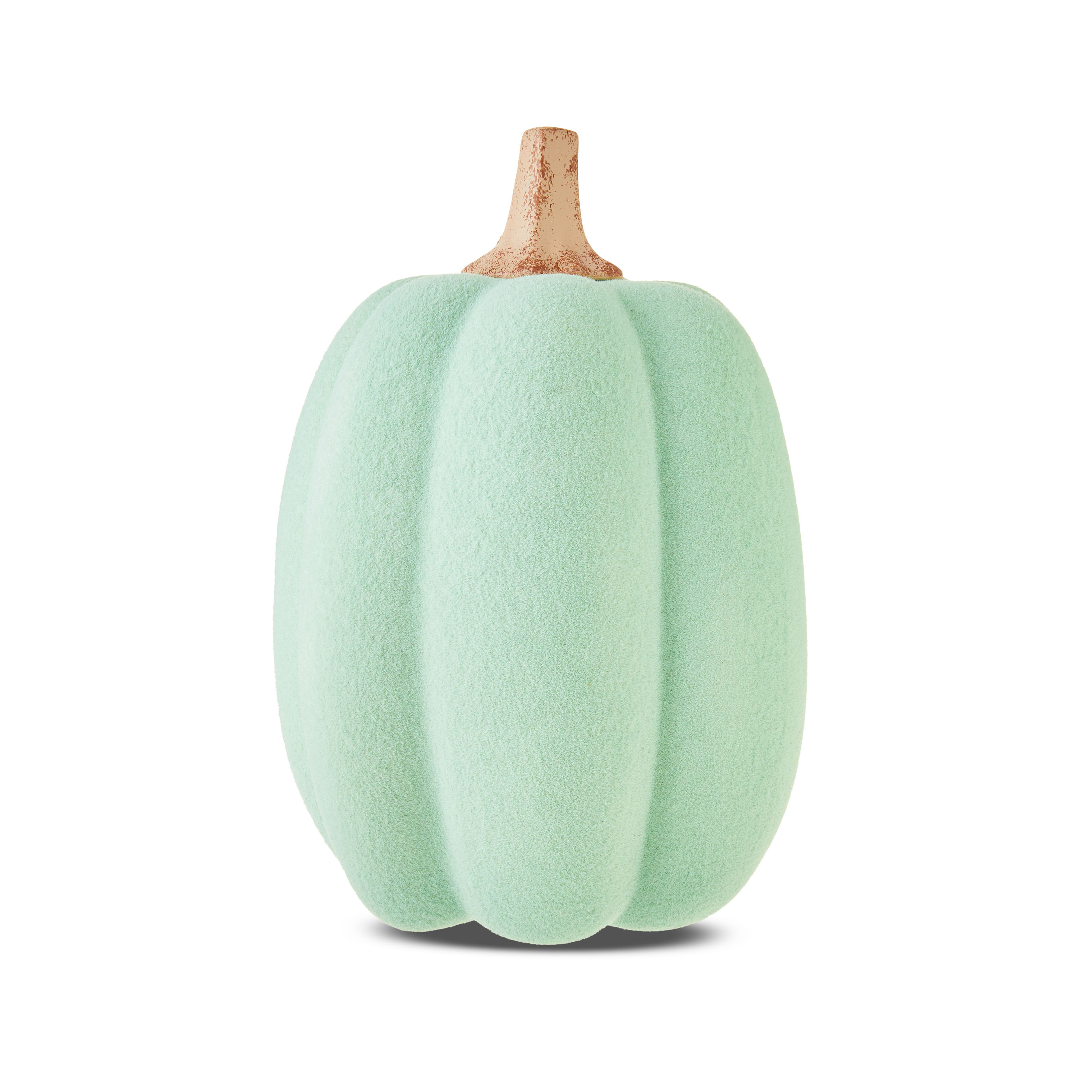 Harvest Green Flocked Pumpkin Decoration, 13 in, by Way To Celebrate - Walmart.com | Walmart (US)