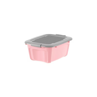 Bella Storage Build & Store 12qt Small Latching Tote Pink/Gray | Target