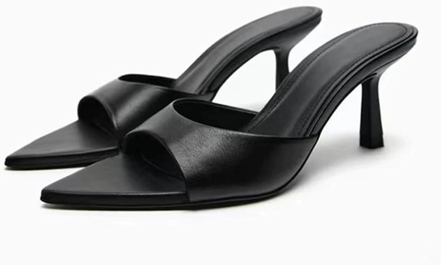 MRKEWUNEY Heeled Mules for Women Metallic Slip On Mules Backless Kitten Heel | Amazon (US)