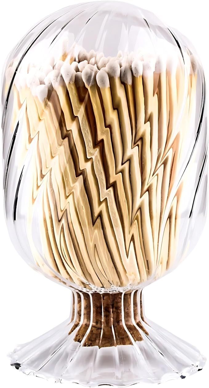 Helix Shaped Glass Matches Cloche | Includes Color Matches & Free Striker Strip!!! | Spiral Decor... | Amazon (US)