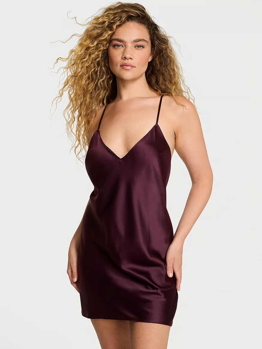 Buy Satin Open-Back Slip Dress, Coconut White - Order Slips online - Victoria's Secret US | Victoria's Secret (US / CA )