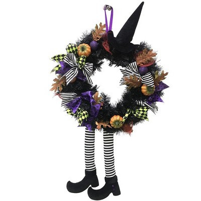 Skeleteen Halloween Witch Wreath for Indoor/Outdoor Décor - 24 in | Target