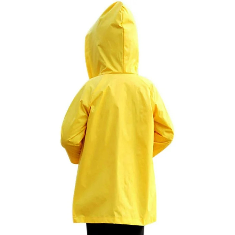 pxiakgy kids hooded button down long jacket bow rainwear lightweight raincoat yellow + l | Walmart (US)