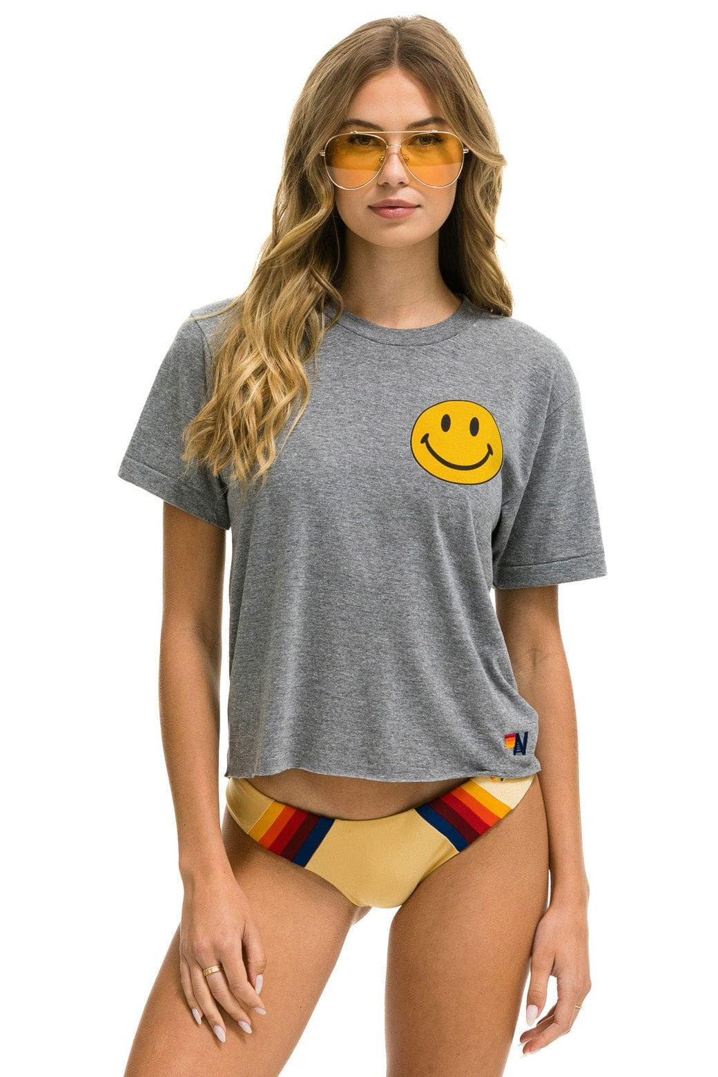 SMILEY 2 BOYFRIEND TEE - HEATHER | Aviator Nation
