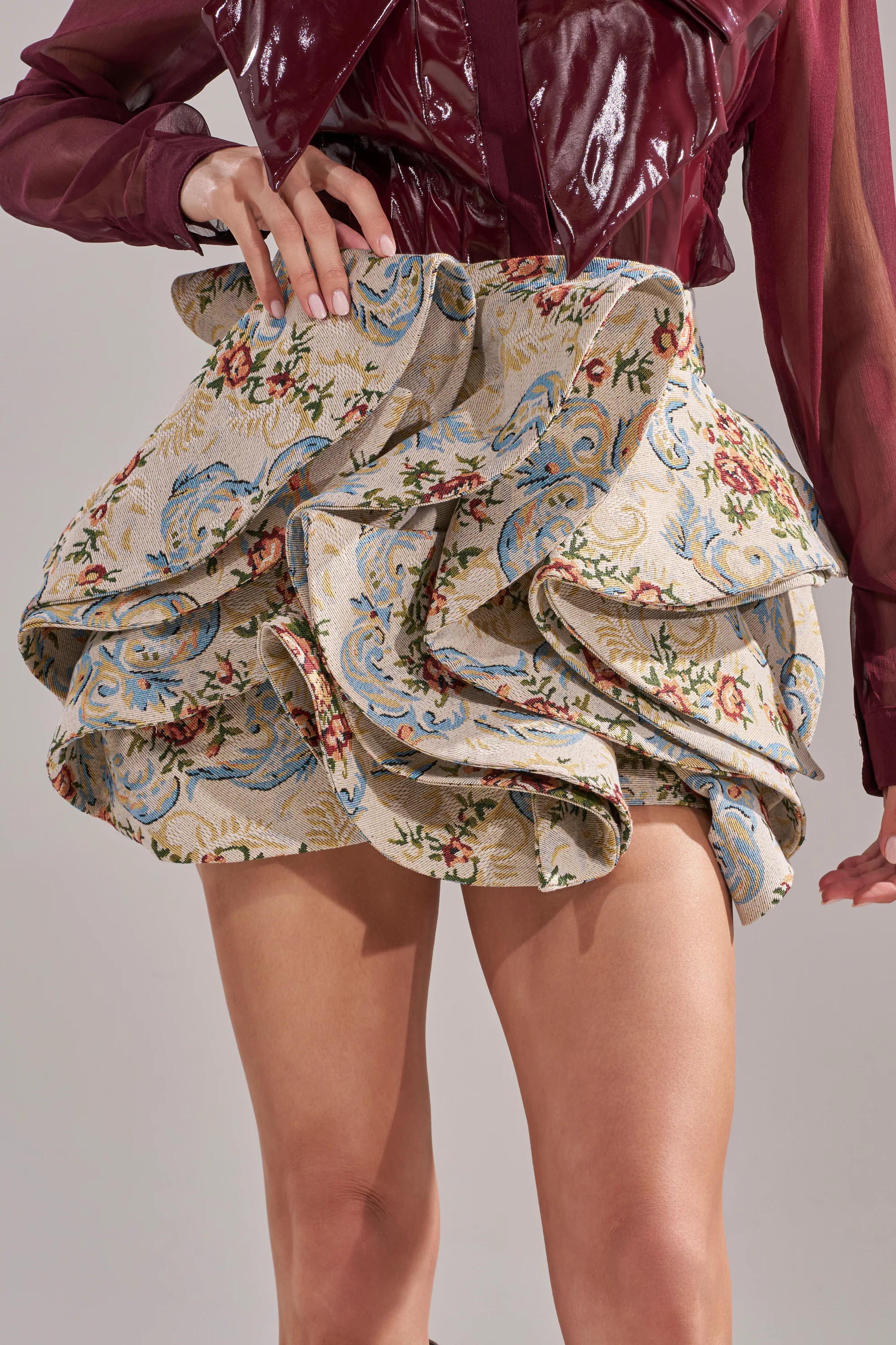 FLORAL BABY RUFFLE SKIRT | AKIRA