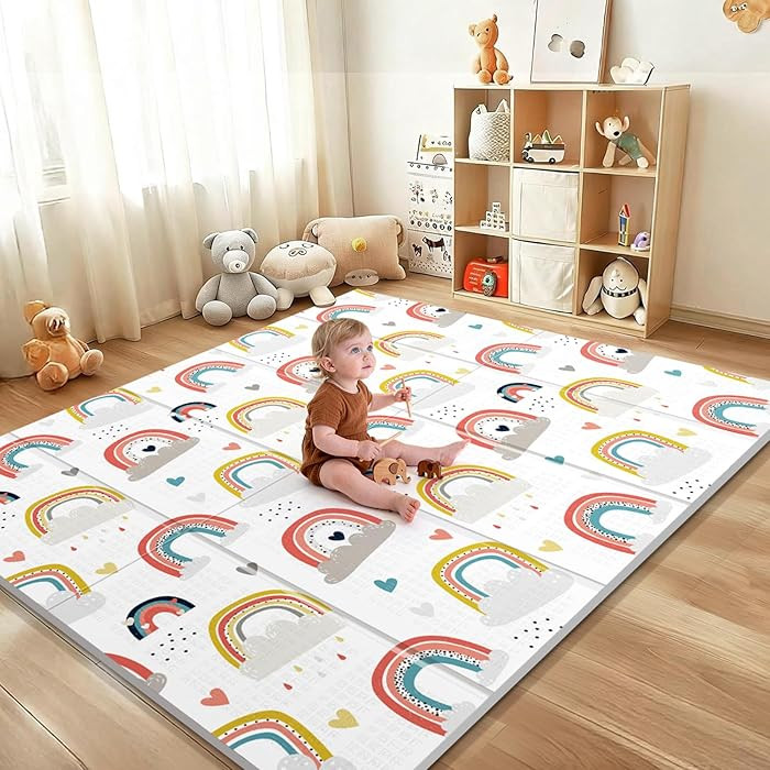 79x71 Extra Large Baby Play Mat for Floor, Foldable Foam Playmat for Babies 0-12 Months & Kids, N... | Amazon (US)