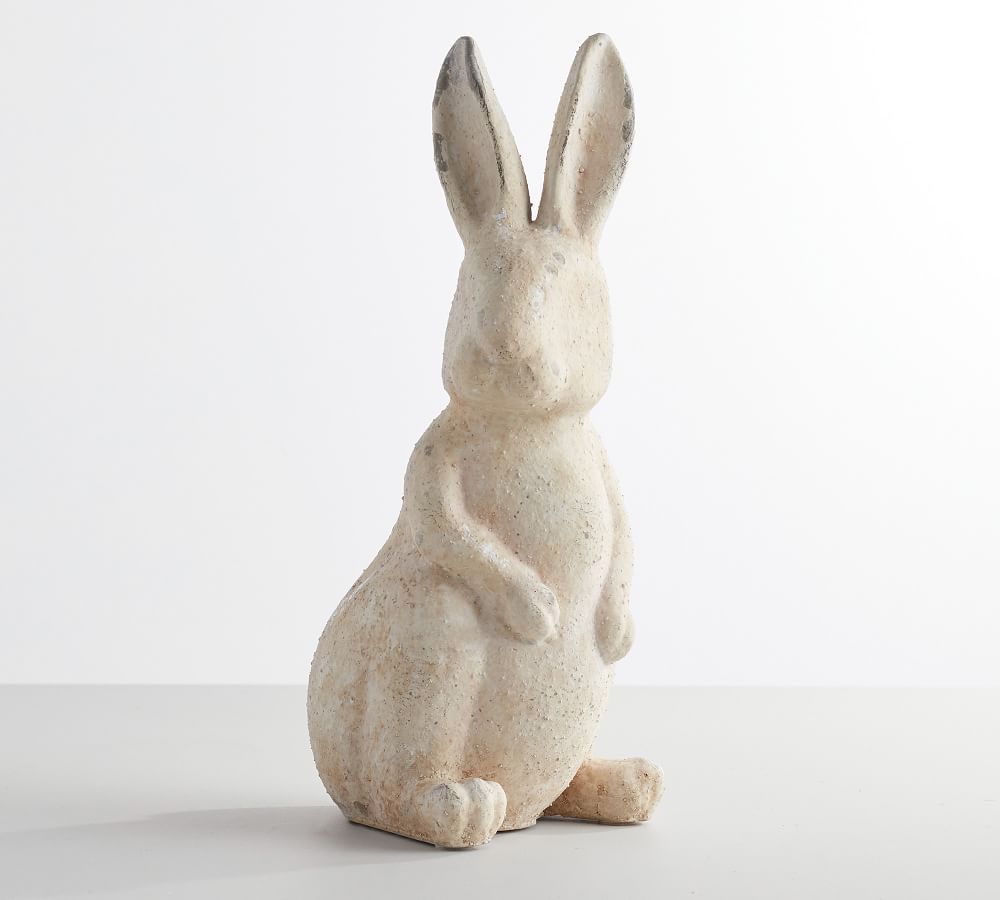 Stone Easter Bunny Sculpture, Standing, White, 8.25"W x 16.75"H x 6.75"D | Pottery Barn (US)