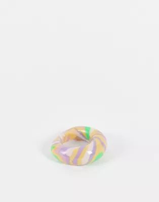 ASOS DESIGN rubber ring in dome shape in multicoloured marble | ASOS (Global)