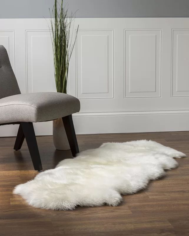 Machin Handmade Shag Sheepskin Ivory Area Rug | Wayfair North America