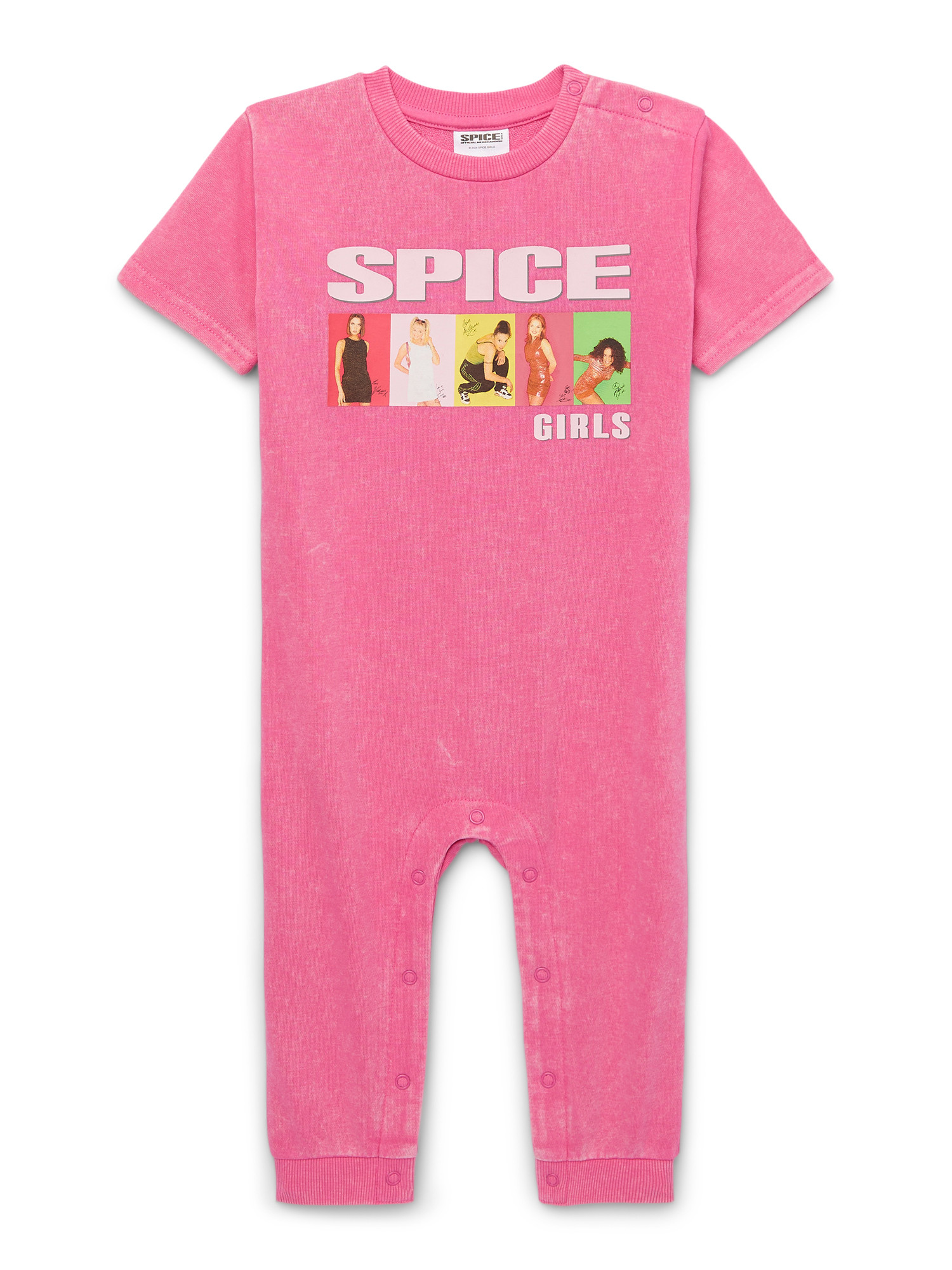Spice Girls Baby Girl Graphic Mineral Washed Romper , Sizes 0/3 Months-24 Months | Walmart (US)