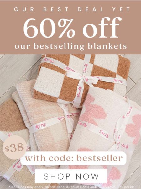 Pink Lily bestselling blankets are on super SALE! Get 60% off with code: bestseller. These are great gifts for family, friends, teachers, babysitters, hair stylists or anyone special in your life who loves a super comfy blanket !

#LTKGiftGuide #LTKsalealert #LTKHoliday