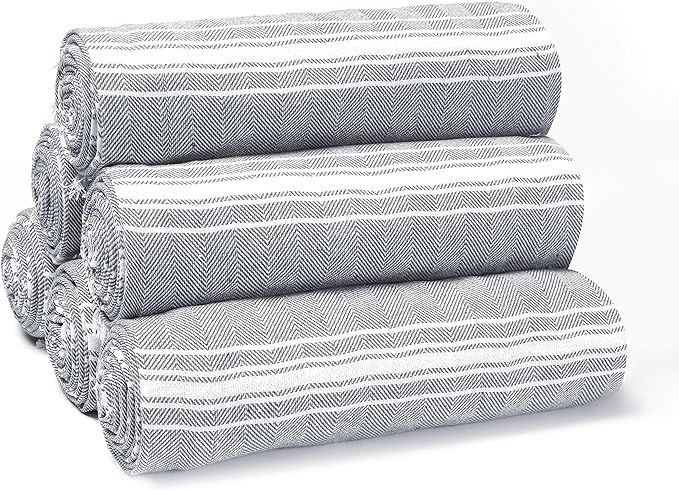 Belizzi Home Peshtemal Turkish Towel 100% Cotton Chevron Beach Towels Oversized 36x71 Set of 6, B... | Amazon (US)