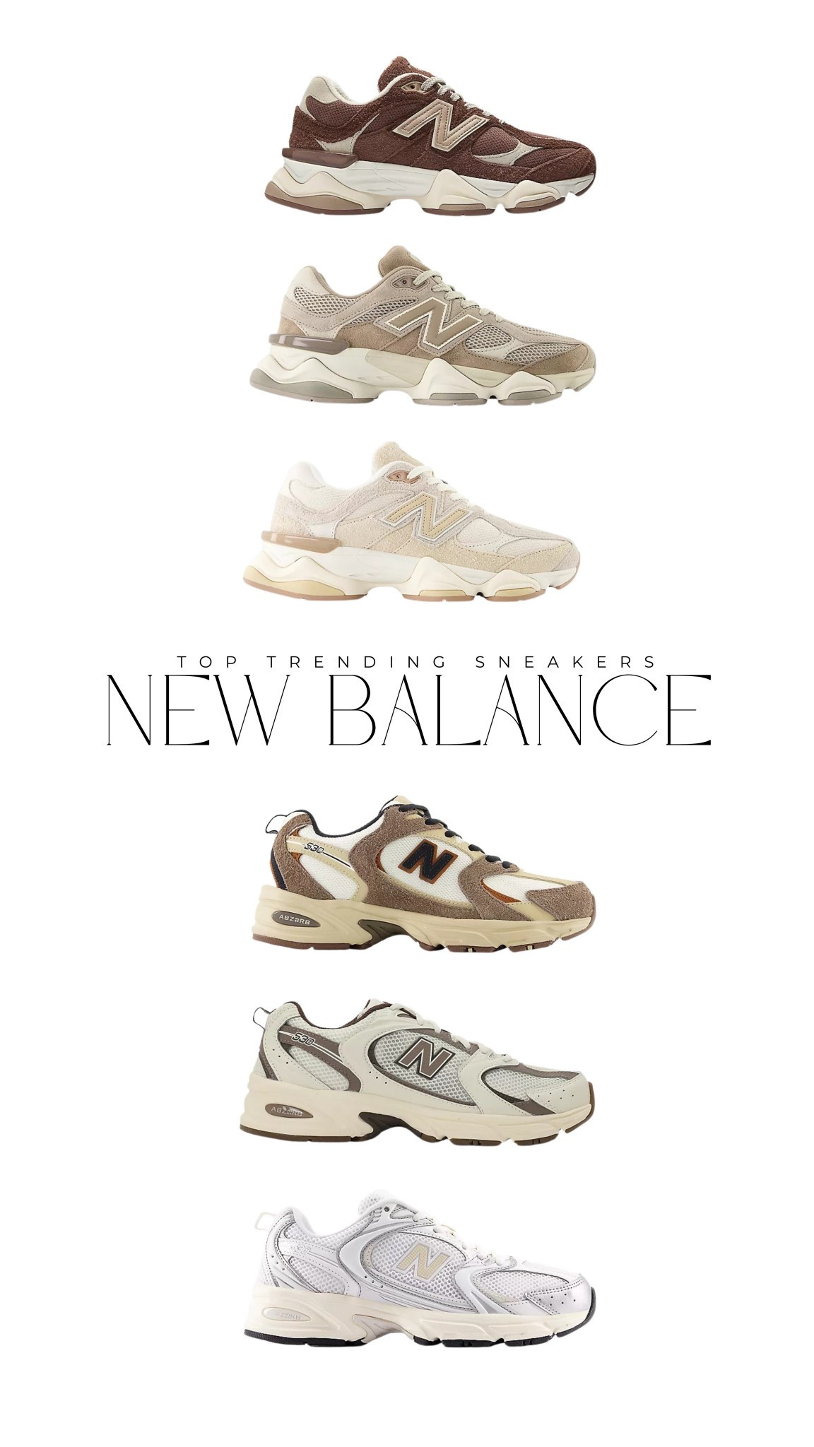 Top trending sneakers for fall from New Balance 🍂 

#fallshoes #sneakers #trendysneakers #newbalance 
