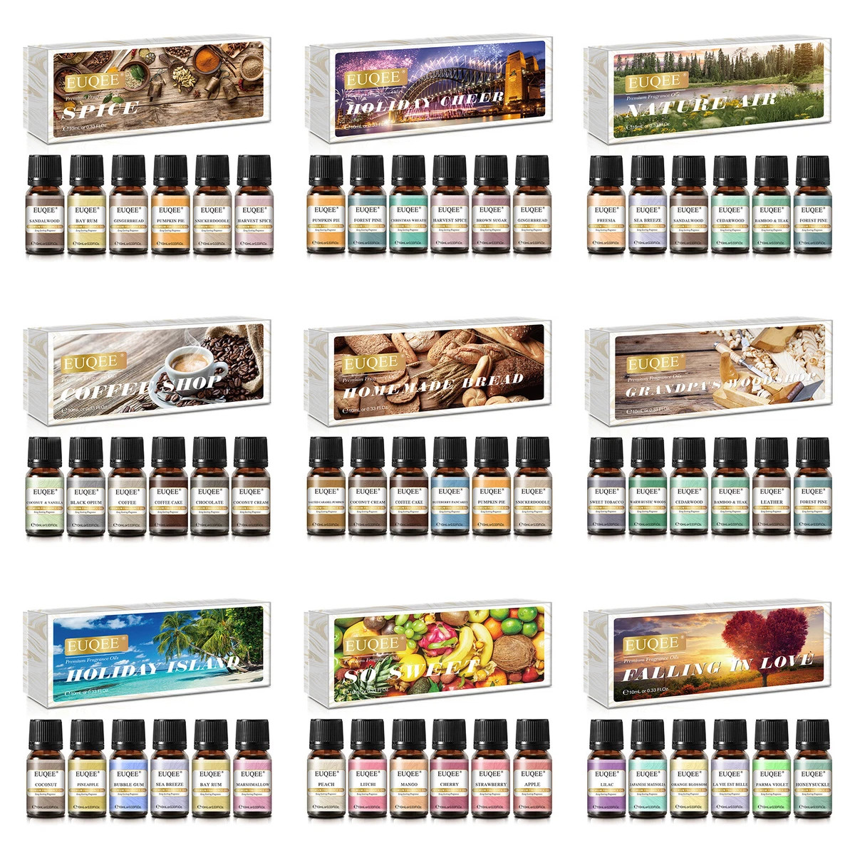 EUQEE 6PCS/SET Fragrance Oil Gift Set For Diffuser,Candle/Soap Making,Humidifier  | eBay | eBay US