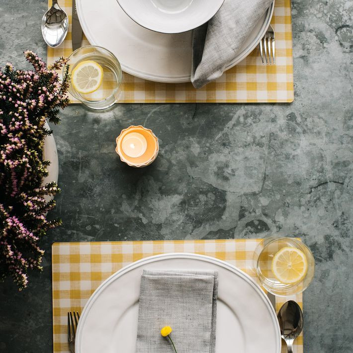 Proper Table Wadsworth Goldenrod Gingham Placemat | West Elm (US)